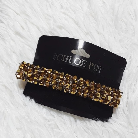 #Chloe Pin Accessories - #Chloe Pin Goldmine Beaded Hair Barrette